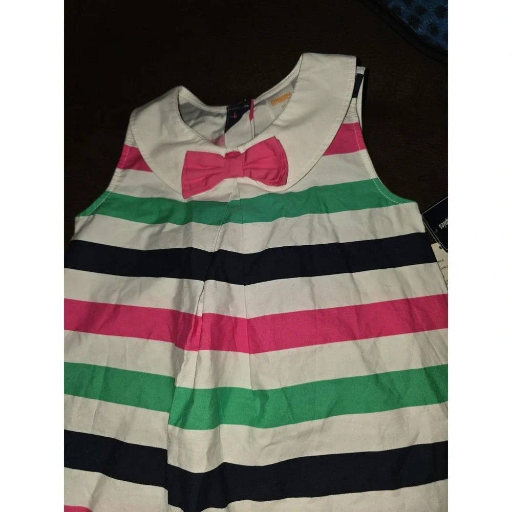 Gymboree playful poppies striped‎ dress size 5t nwt